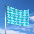 Blue Harlequin Pattern Print Polyester Flag