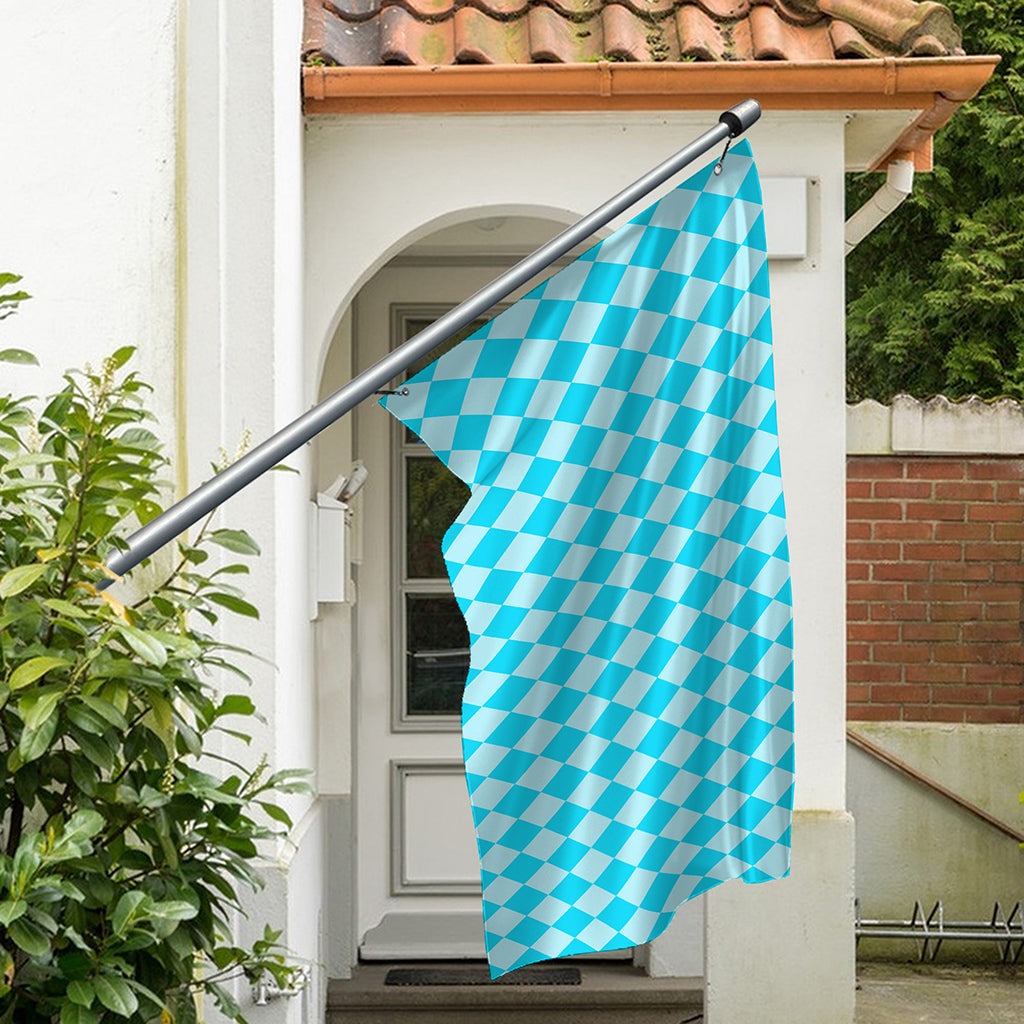 Blue Harlequin Pattern Print Polyester Flag