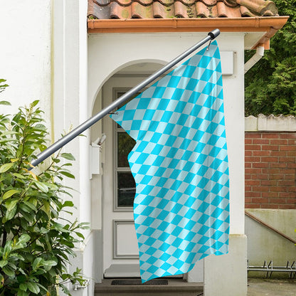 Blue Harlequin Pattern Print Polyester Flag