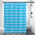 Blue Harlequin Pattern Print Premium Shower Curtain