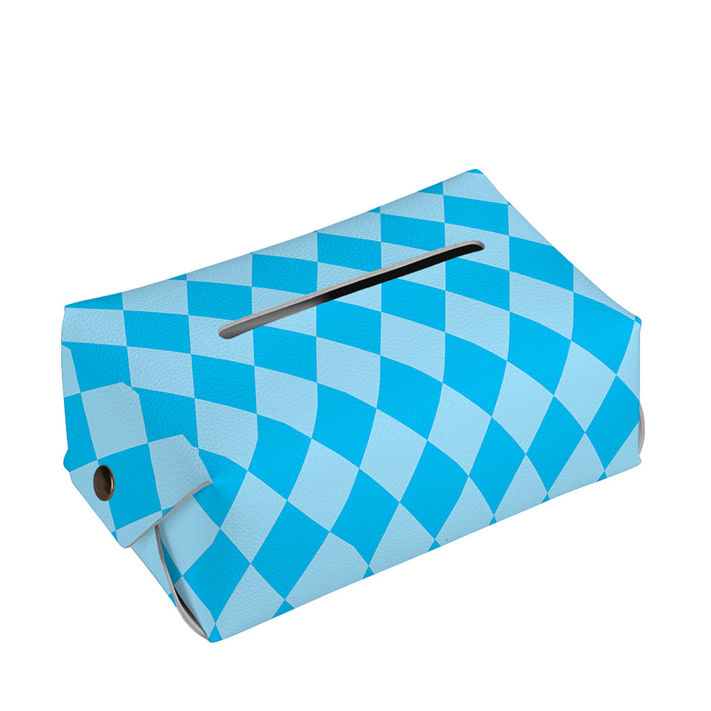 Blue Harlequin Pattern Print Rectangle Tissue Box Cover