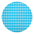 Blue Harlequin Pattern Print Round Blanket