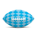 Blue Harlequin Pattern Print Rugby Ball