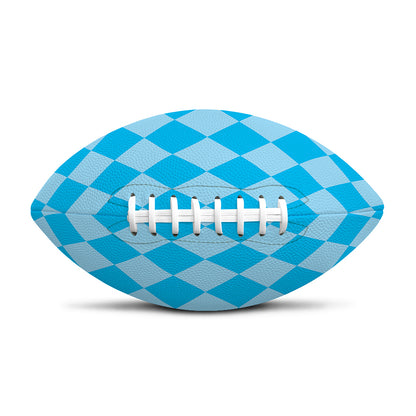 Blue Harlequin Pattern Print Rugby Ball