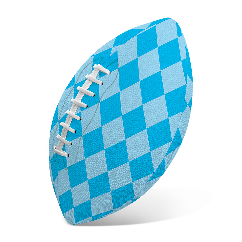 Blue Harlequin Pattern Print Rugby Ball