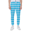 Blue Harlequin Pattern Print Joggers