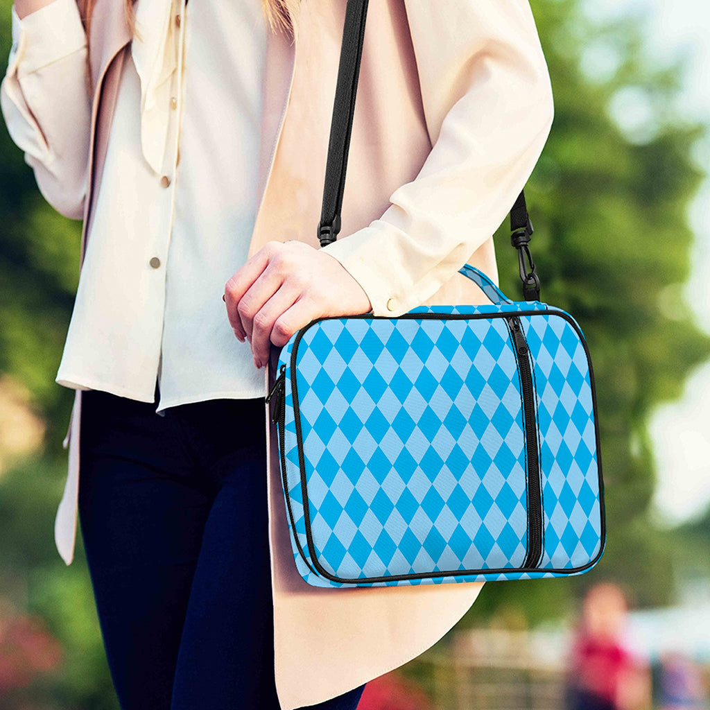Blue Harlequin Pattern Print Shoulder Strap Bible Bag
