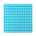 Blue Harlequin Pattern Print Silk Bandana