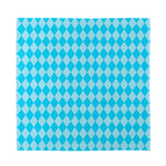 Blue Harlequin Pattern Print Silk Bandana