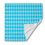 Blue Harlequin Pattern Print Silk Bandana