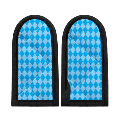 Blue Harlequin Pattern Print Skillet Handle Cover
