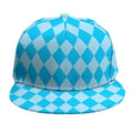 Blue Harlequin Pattern Print Snapback Cap
