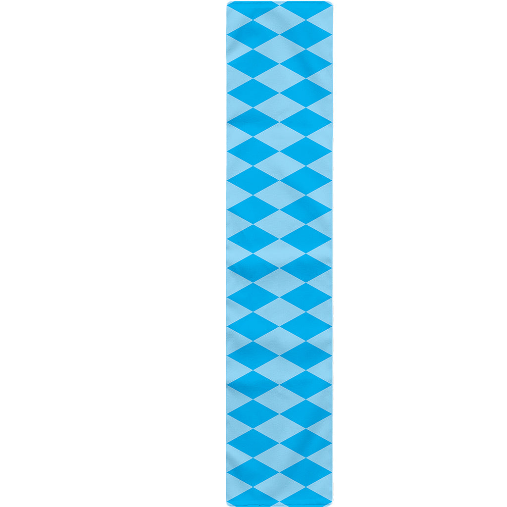 Blue Harlequin Pattern Print Table Runner