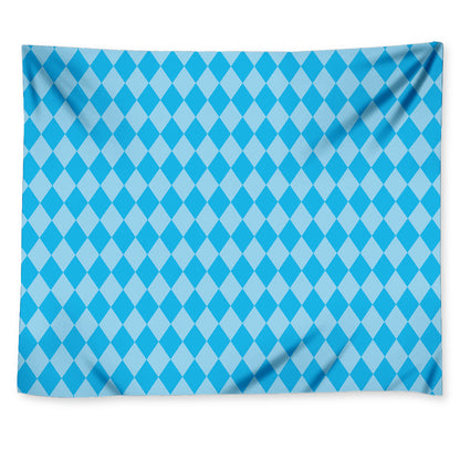 Blue Harlequin Pattern Print Tapestry