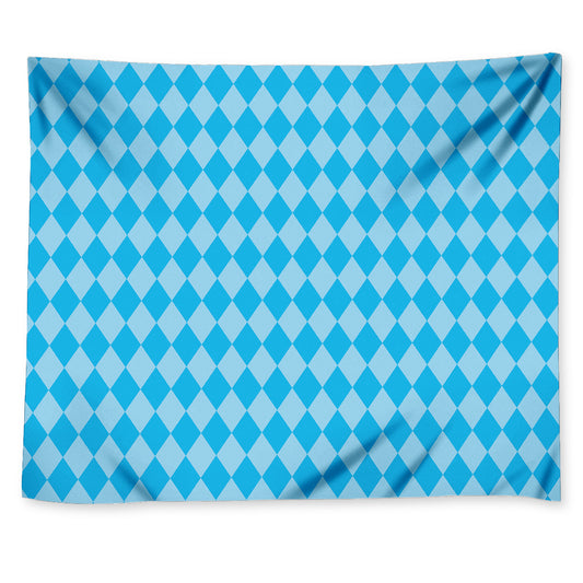 Blue Harlequin Pattern Print Tapestry