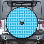 Blue Harlequin Pattern Print Tire Cover With Camera Hole