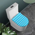 Blue Harlequin Pattern Print Toilet Lid Cover