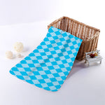 Blue Harlequin Pattern Print Towel