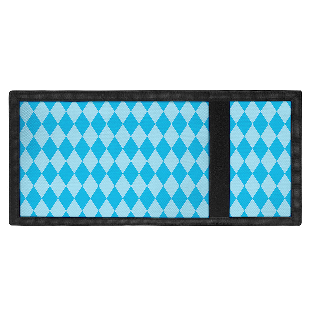 Blue Harlequin Pattern Print Trifold Wallet