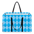 Blue Harlequin Pattern Print Utility Tote Bag