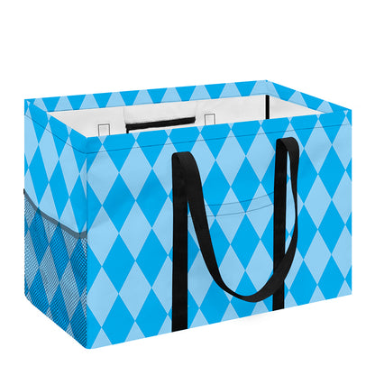Blue Harlequin Pattern Print Utility Tote Bag