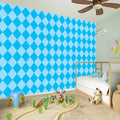 Blue Harlequin Pattern Print Wall Sticker
