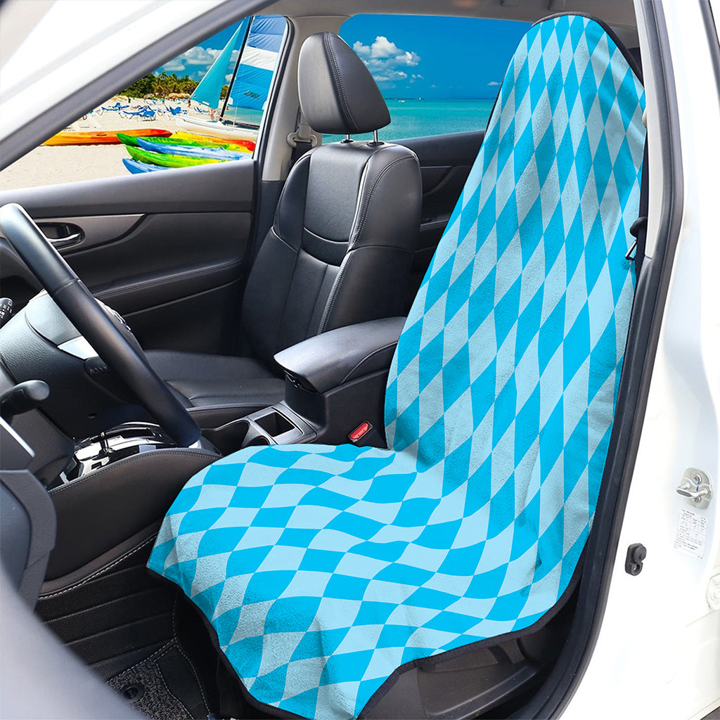 Blue Harlequin Pattern Print Waterproof Car Seat Cover