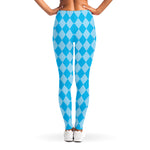 Blue Harlequin Pattern Print Women's Leggings