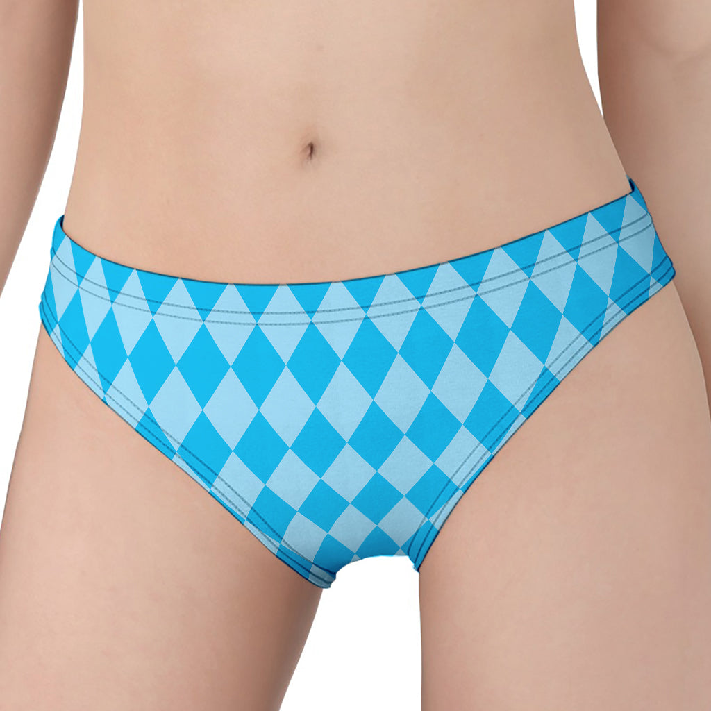 Blue Harlequin Pattern Print Women's Panties