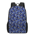 Blue Hawaiian Tropical Pattern Print 17 Inch Backpack