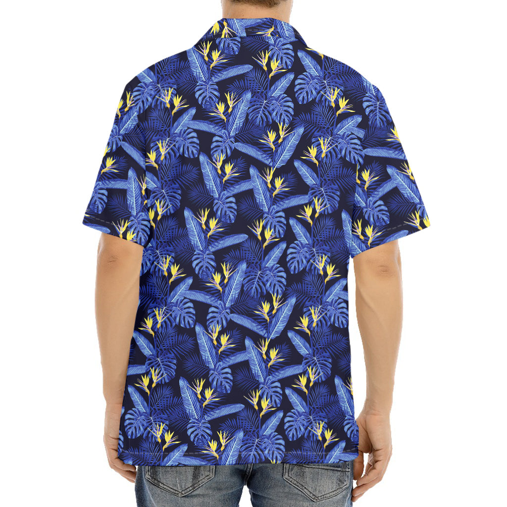 Blue Hawaiian Tropical Pattern Print Aloha Shirt
