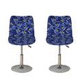 Blue Hawaiian Tropical Pattern Print Bar Stool Covers