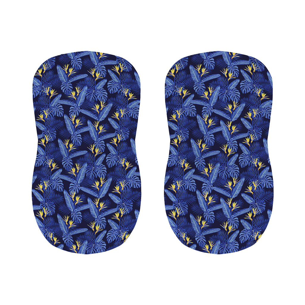 Blue Hawaiian Tropical Pattern Print Bar Stool Covers