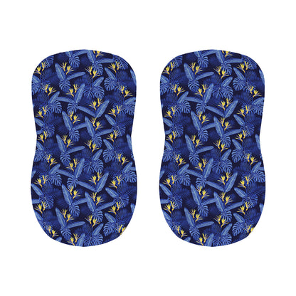 Blue Hawaiian Tropical Pattern Print Bar Stool Covers