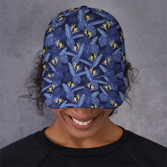 Blue Hawaiian Tropical Pattern Print Baseball Cap
