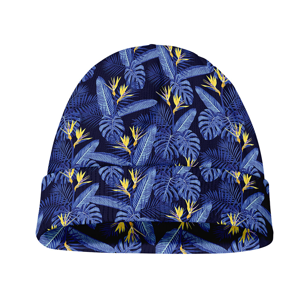 Blue Hawaiian Tropical Pattern Print Beanie