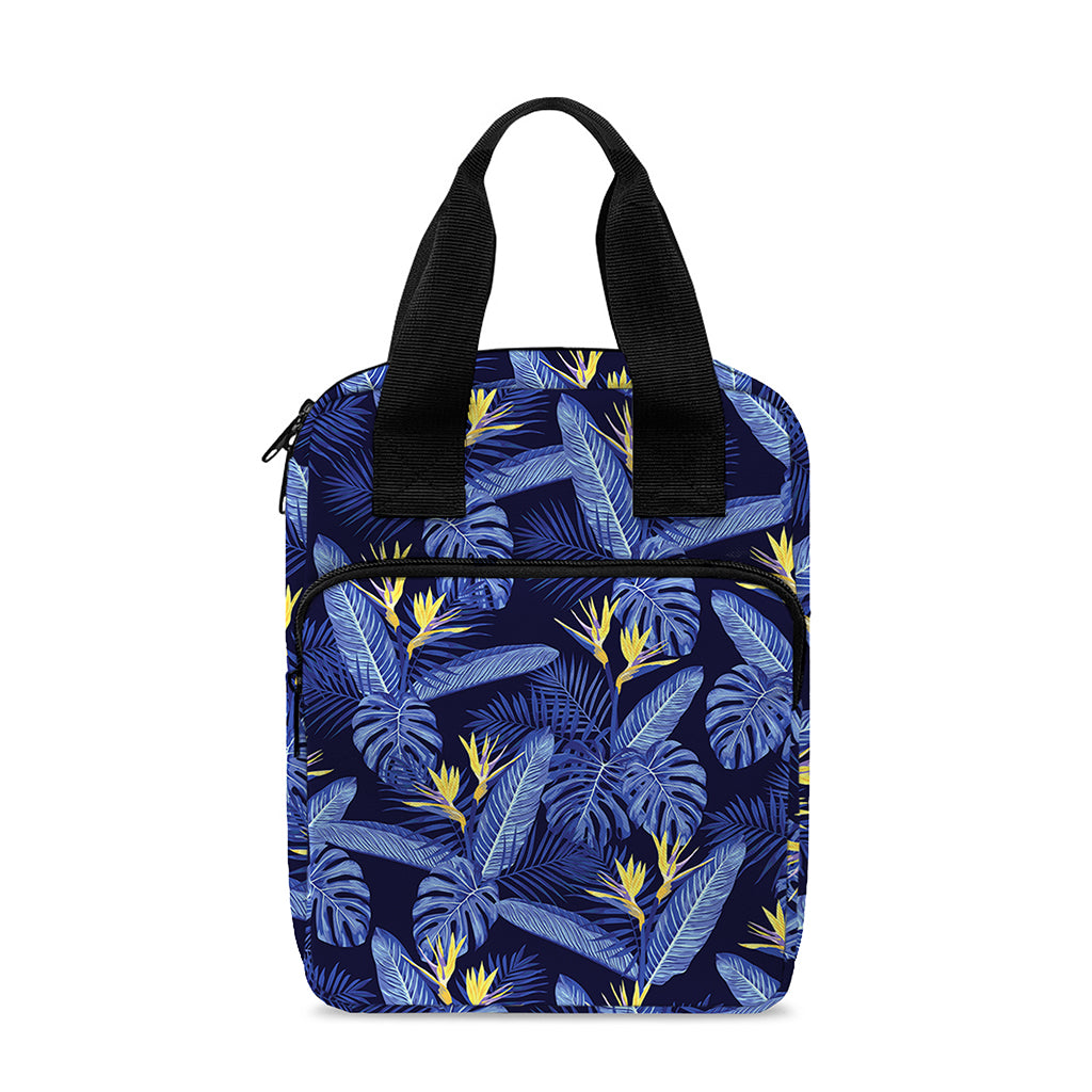 Blue Hawaiian Tropical Pattern Print Bible Tote Bag