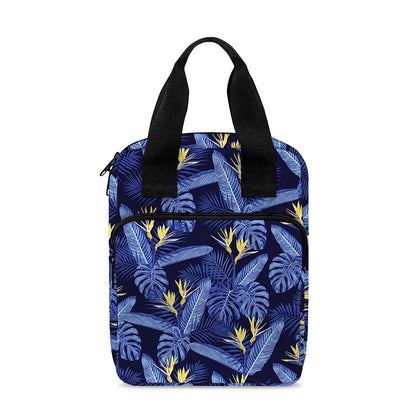 Blue Hawaiian Tropical Pattern Print Bible Tote Bag