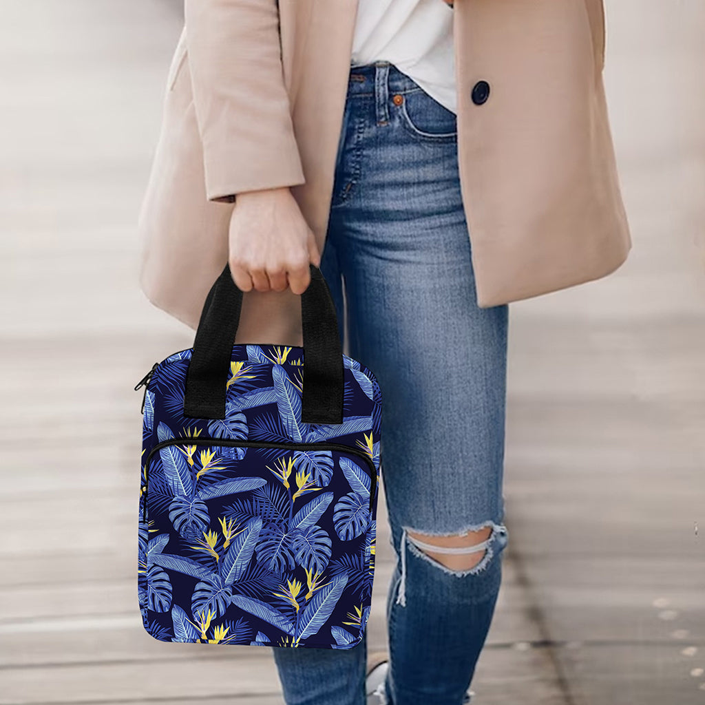Blue Hawaiian Tropical Pattern Print Bible Tote Bag