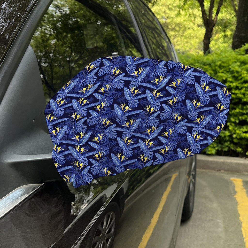 Blue Hawaiian Tropical Pattern Print Car Side Mirror Covers