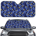 Blue Hawaiian Tropical Pattern Print Car Windshield Sun Shade