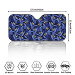 Blue Hawaiian Tropical Pattern Print Car Windshield Sun Shade