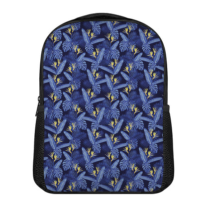 Blue Hawaiian Tropical Pattern Print Casual Backpack