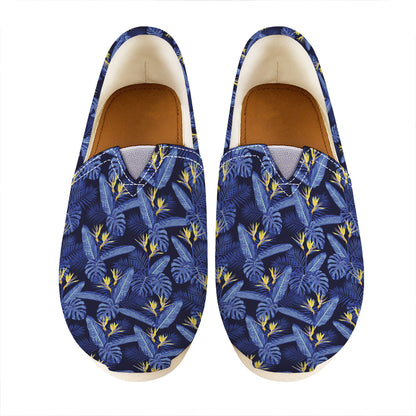 Blue Hawaiian Tropical Pattern Print Casual Shoes