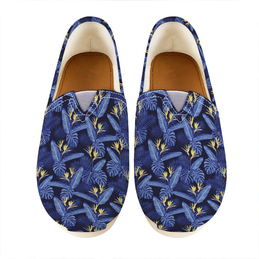 Blue Hawaiian Tropical Pattern Print Casual Shoes