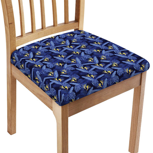 Blue Hawaiian Tropical Pattern Print Chair Cushion Cover