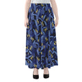 Blue Hawaiian Tropical Pattern Print Chiffon Maxi Skirt