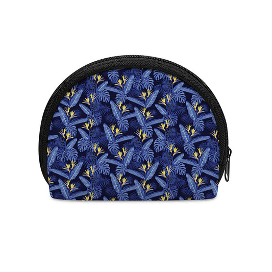 Blue Hawaiian Tropical Pattern Print Coin Purse