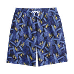 Blue Hawaiian Tropical Pattern Print Cotton Shorts