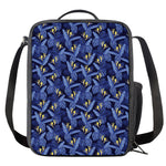 Blue Hawaiian Tropical Pattern Print Crossbody Lunch Bag